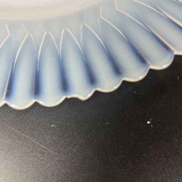 MacBeth-Evans Petalware Monax White Salad Plates Set Of 3 8 Ribbed Edge - Picture 3 of 4